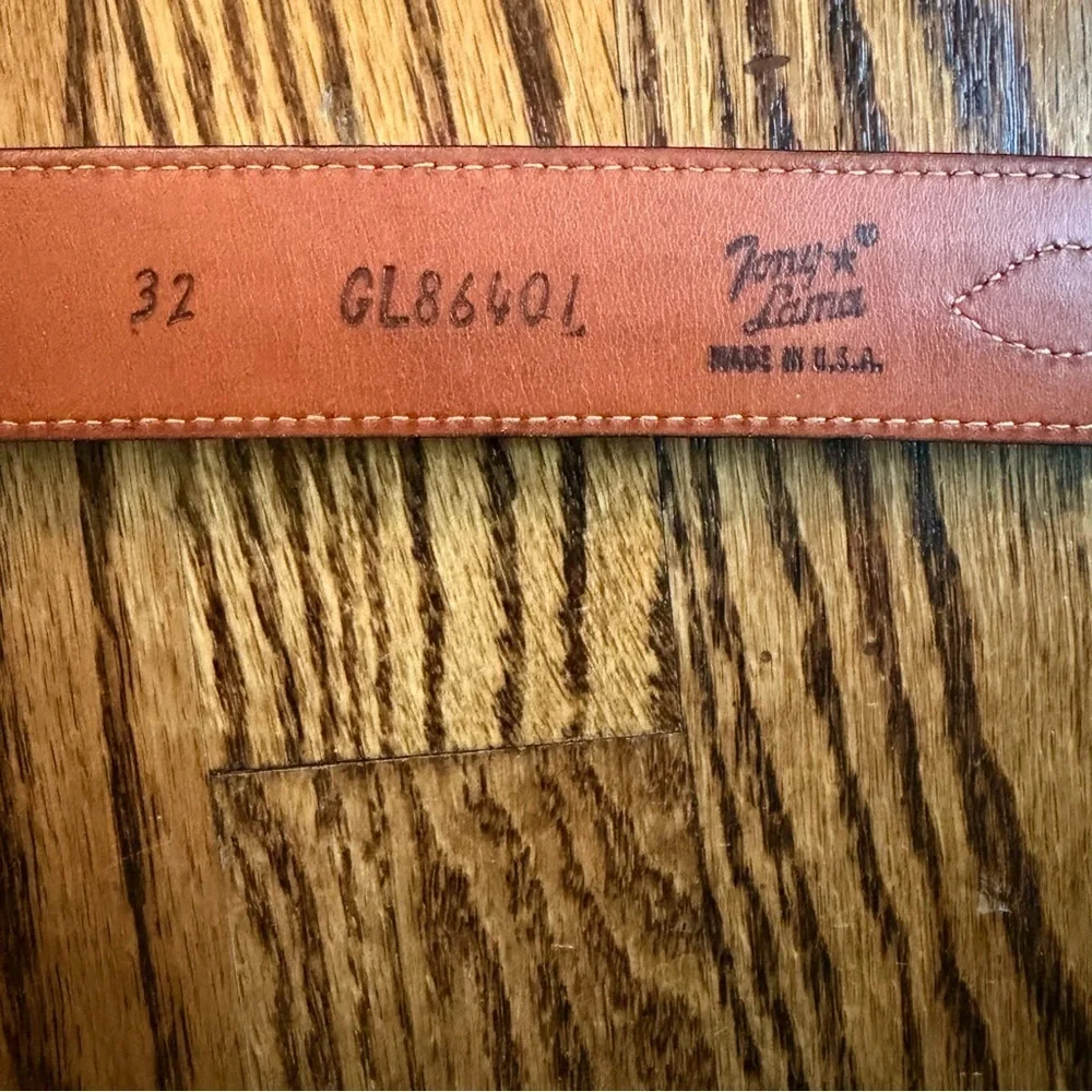 Tony Lama Western Men’s Leather Belt Size 32 Made in USA Brown & Black